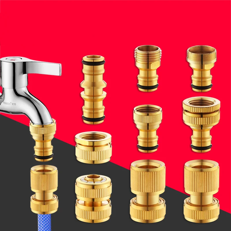 

Brass Threaded Hose Water Pipe Connector Faucet Adapter For Car Wash Water Gun Garden Hose Pipe Fittings Irrigation Accessories