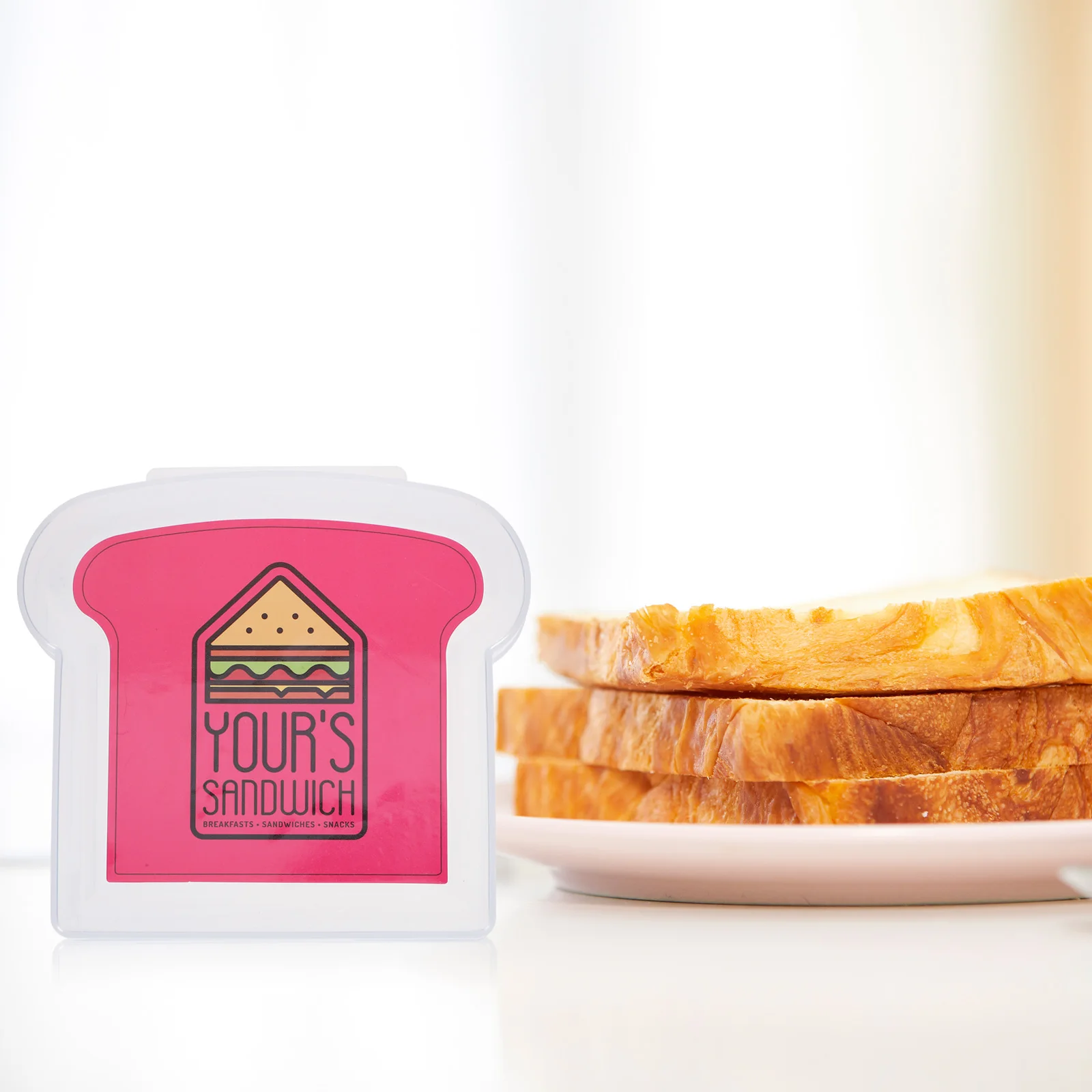 

1PC Bread Box Storage Container Toast Sandwich Holder PP Material Portable Food ganizer for Kitchen Home Bakery Sandwich
