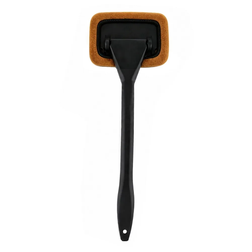 Coral Fleece Glass Cleaner Brush Double Sided Anti-Fog Car Window Brush Oil Film Remover Replaceable Cover Auto Glass Cleaning