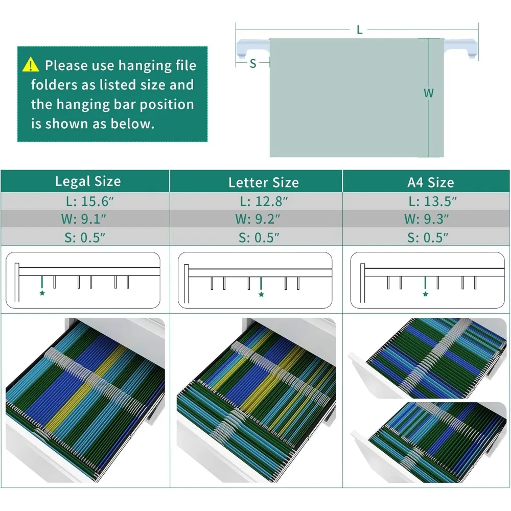 3-Lades Mobiele Archiefkast Met Slot, Kantooropslag Archiefkast Voor Legale/Lettergrootte, Voorgemonteerd Metalen Bestand