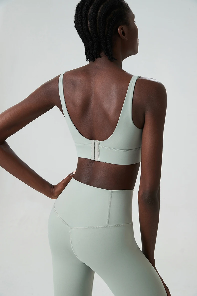 Zweiteiliges Fitness-Yoga-Set für Damen, einfarbig, dehnbar, weich, Gym-Anzug, atmungsaktiv, für Workout, Laufen, Sportbekleidung, Damenbekleidung – Detail 13