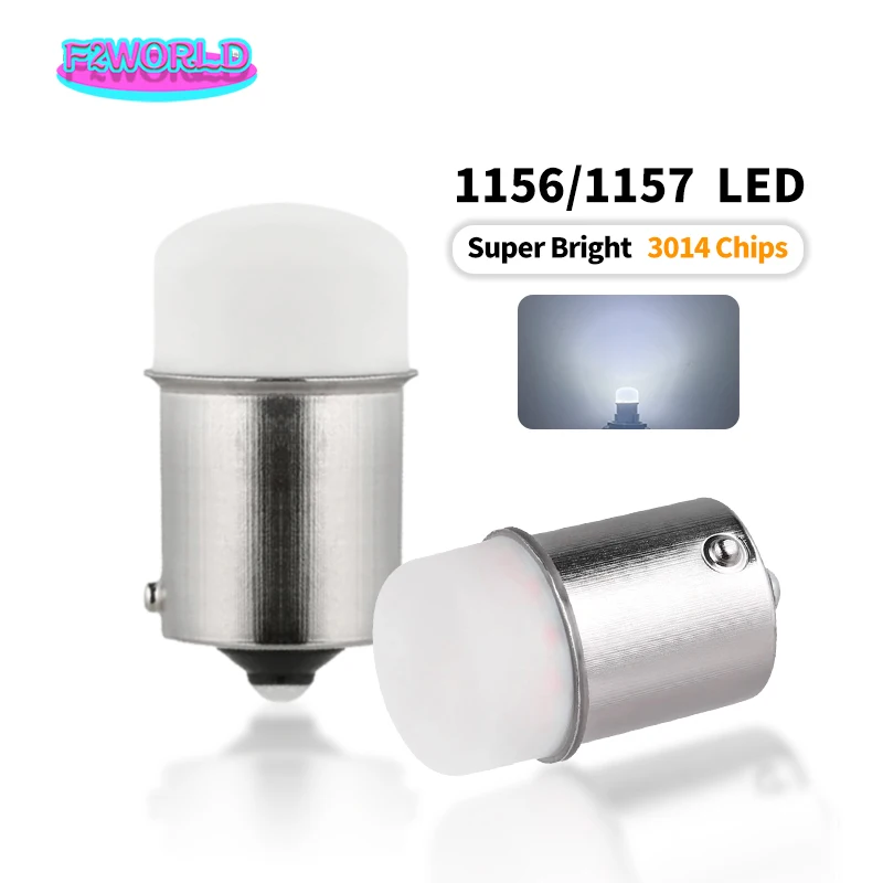 

10PCS 1156 P21/5W BA15S LED Bulb PY21W BAY15D 1157 Turn Signal Light 12V Super Bright Car Reverse Brake Parking Lamp 6500K White