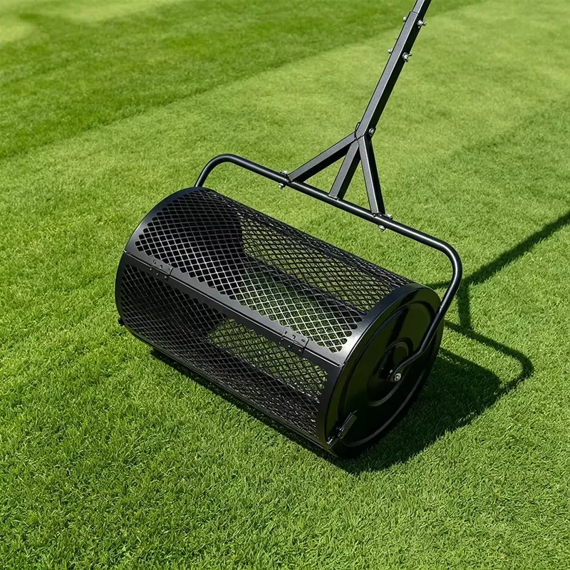 Multi-Purpose Lawn Topdressing Roller, Hand Push Mesh Spreader for Compost, Peat Moss, Manure & Grass