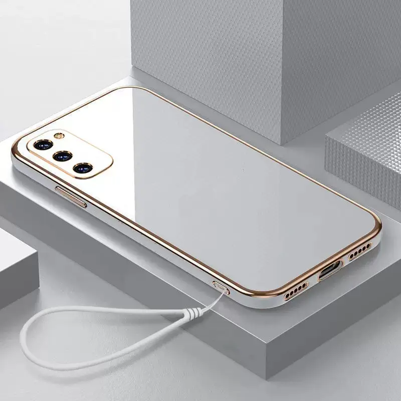삼성 S20 S20 + 럭셔리 도금 갤럭시 S20 플러스 S20 FE 전화 케이스 충격 방지 소프트 TPU 실리콘 뒷면 커버