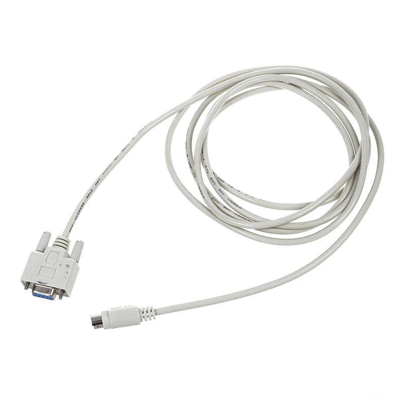 Smart-4X DB9P To 8P Mini Din RS232 Download Cable White 8.2 Ft For PLC DVP-EH