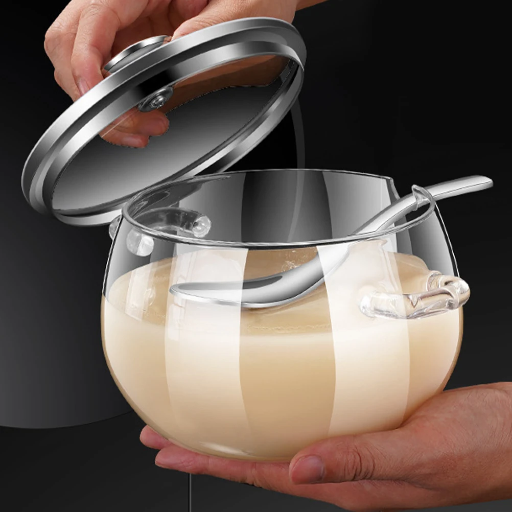 

Glass Sugar Container Kitchen Canisters for Countertop Food Mini Coffee Jar and Tea Storage Pot