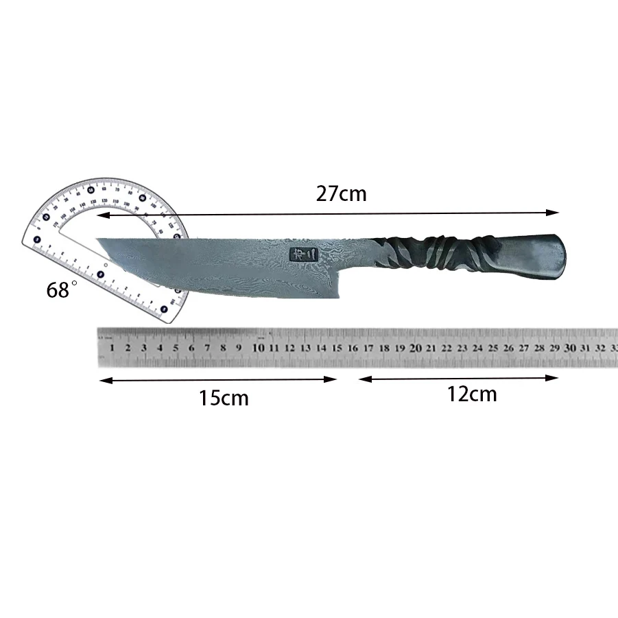 BUER 6 Inch Utility Knife Handmade Damascus Steel Blade Razor Sharp Cleaver Barbecue Slicing Paring All-in-one Kitchen Knife