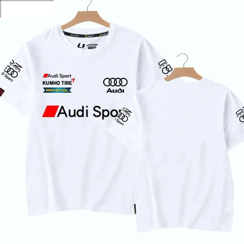 2026 New Cross border Hot selling T-shirt Audi RS Printed Shirt Short Sleeve Round Neck Half Sleeve Men's Work Clothes