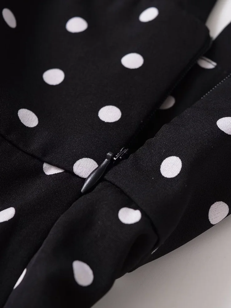 فستان نسائي قصير برقبة رسن منقط بتفاصيل فيونكة بدون ظهر فساتين حفلات صيفية غير رسمية