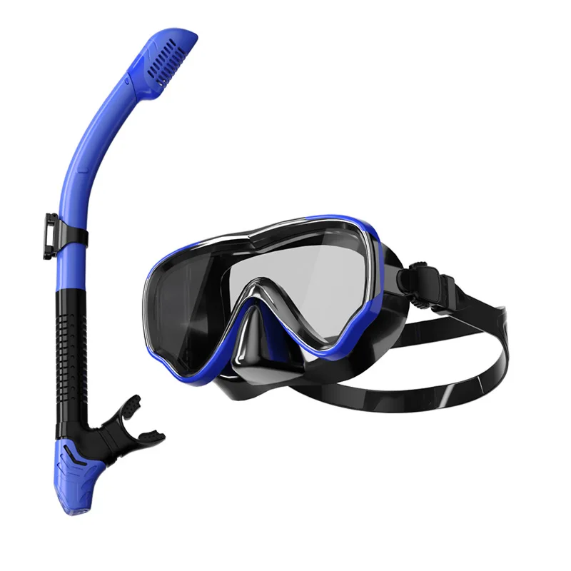 

Diving Mask Snorkel Set For Adults Tempered Glass Scuba Professional Panoramic Snorkeling Gear Swimming Training Snorkel Kit