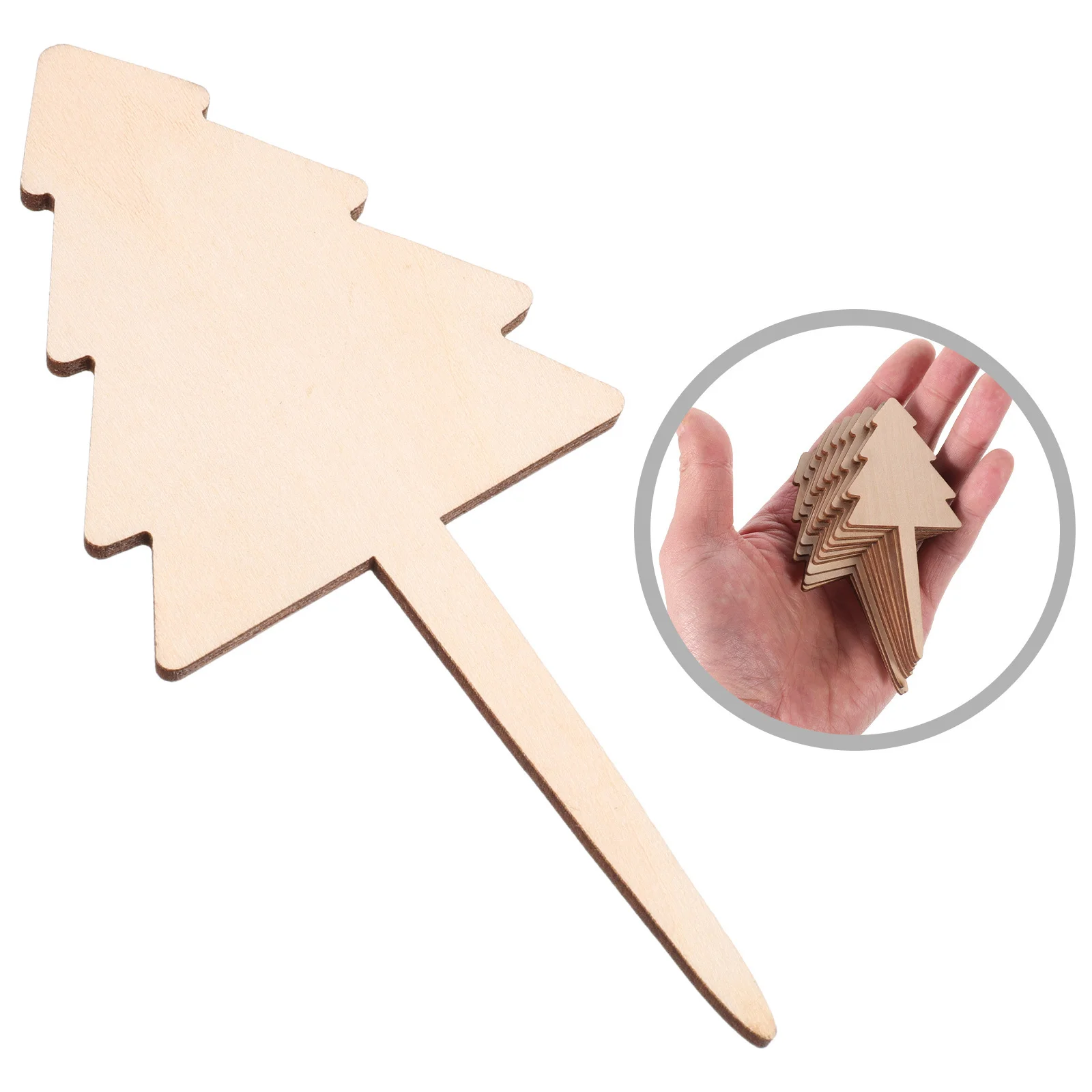 

10Pcs Tree Shape Bamboo Garden Markers Waterproof DIY Plant Labels for Indoor Outdoor Gardens Stable Insert Structure 3.9x1.7