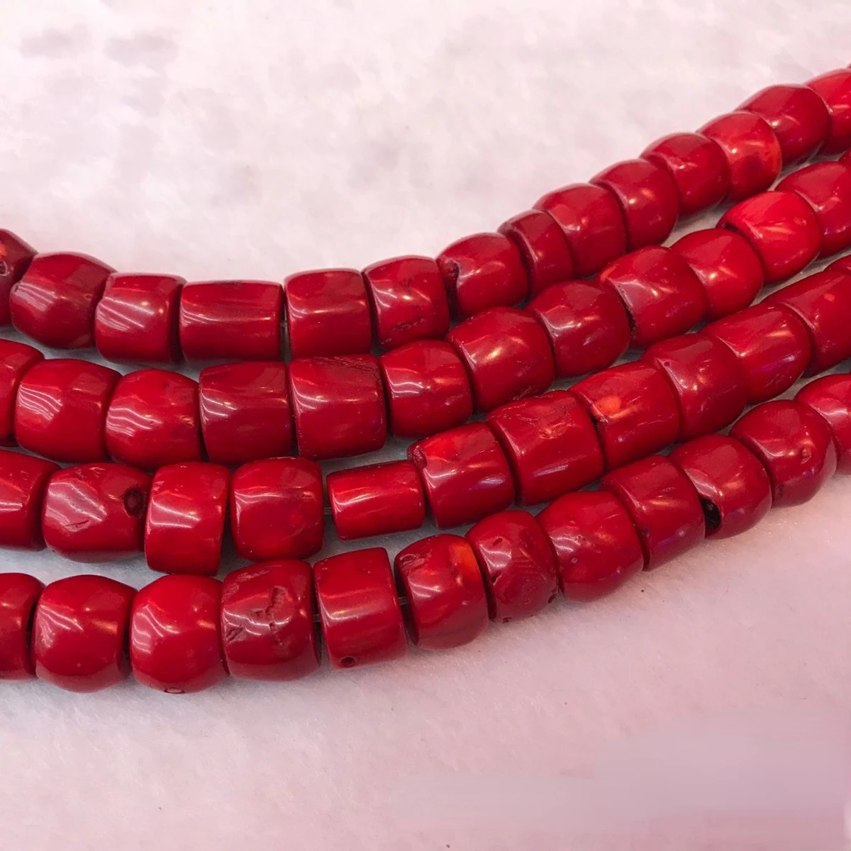 about 8-16mm Red Coral Large Bucket Spacer Loose Beads DIY for Necklace Accessories Natural Stone Women Jewelry Making Design