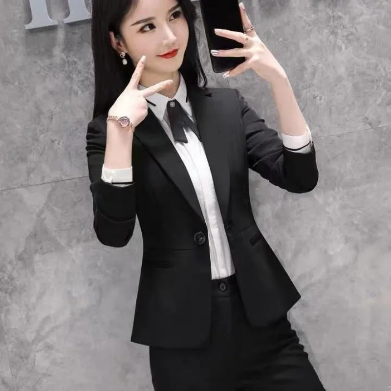 2023 White Collar Business Suit Fashionable Elegant Women's Jewelry Shop Workwear Women's Interview Suit Suit