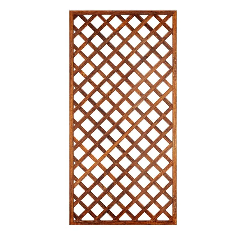 Solid wood wall-mounted rose wall Outdoor wall decoration Anticorrosive wood grid frame Balcony flower stand Plant climbing vine