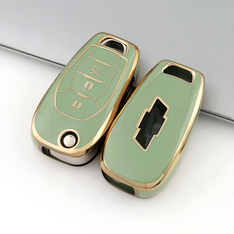 3 Buttons TPU Key Car Key Case for Chevrolet Cruze Spark Sonic Camaro Volt Bolt Trax Malibu Flip Full Cover Protector