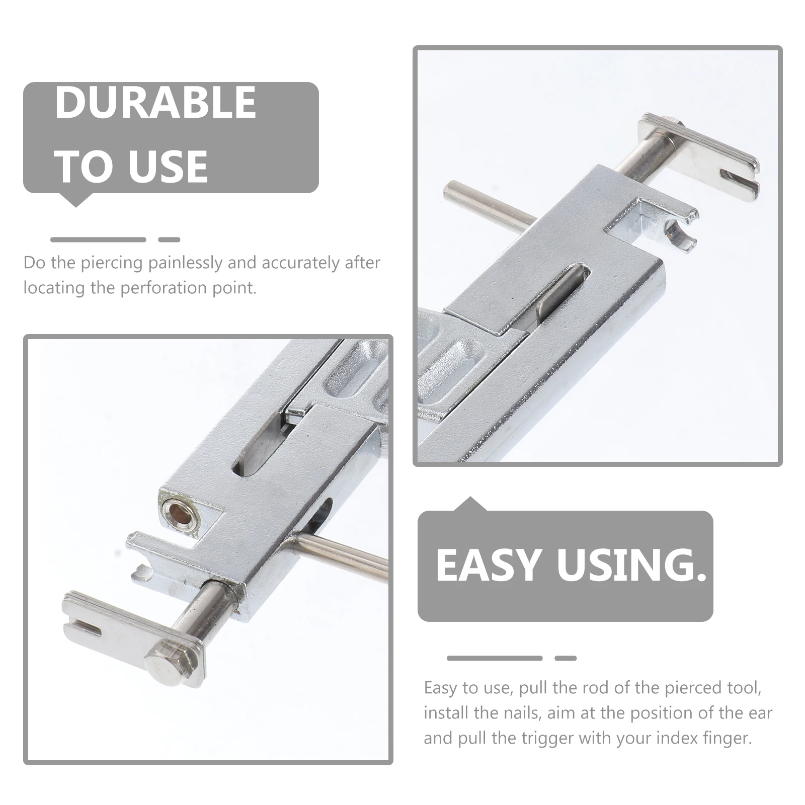 

Ear Piercing Tool Kit Portable Ear Hole Piercer Stud Accessories Manual Piercer Perforation Stainless Steel Safe Durable Anti