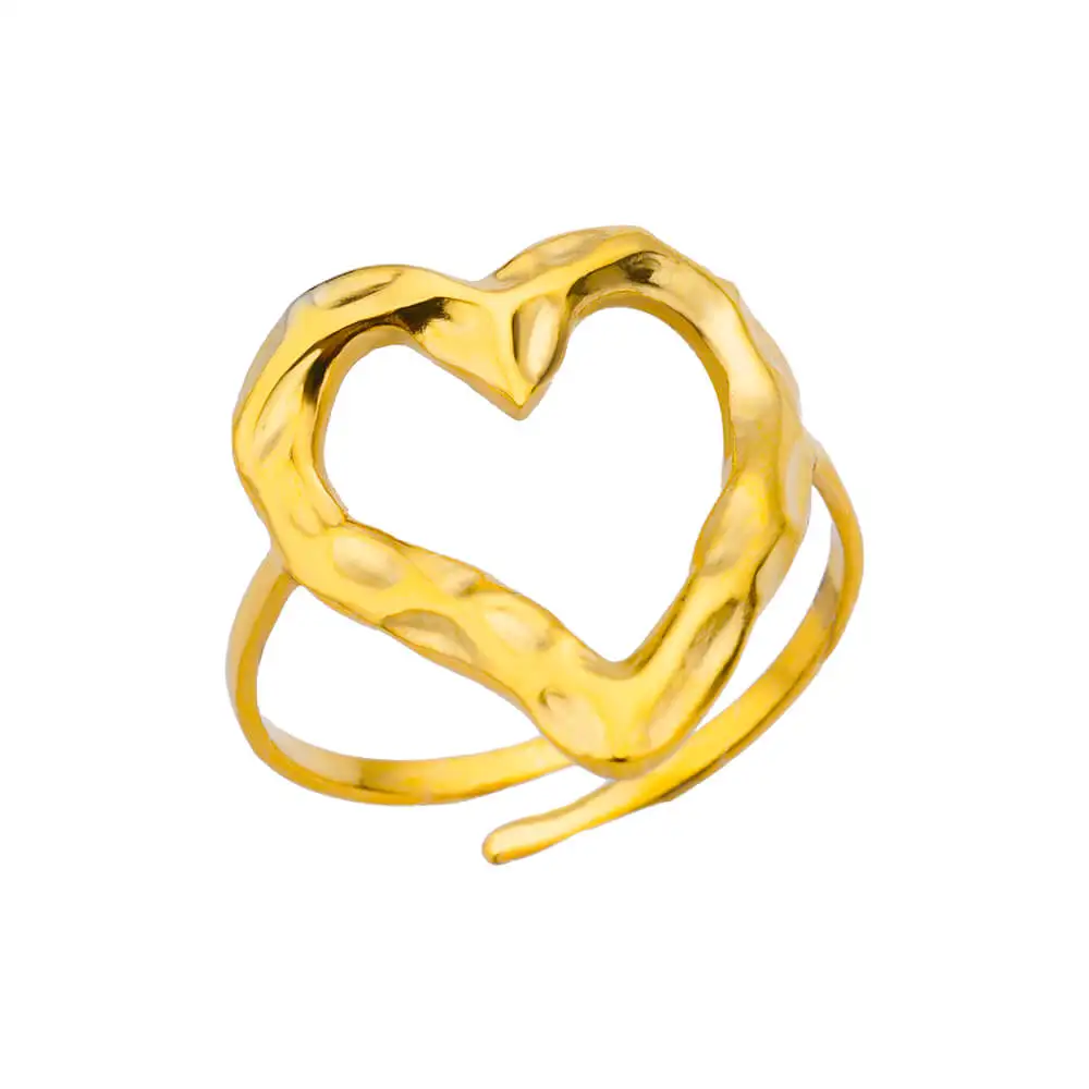 Minimalistische Textur Edelstahl Geometrische Ringe für Frauen Gold Farbe Öffnung Paar Ring Ästhetische Hochzeit Weihnachten Schmuck