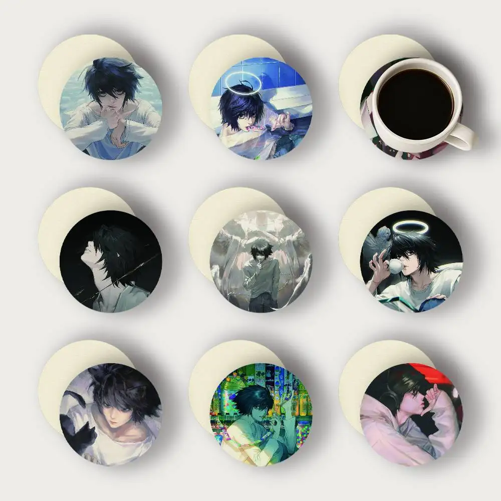 Anime D-Death L-L N-Notes 2D Wooden Coasters Heat Resistant Non-Slip Holiday Birthday Gift Durable