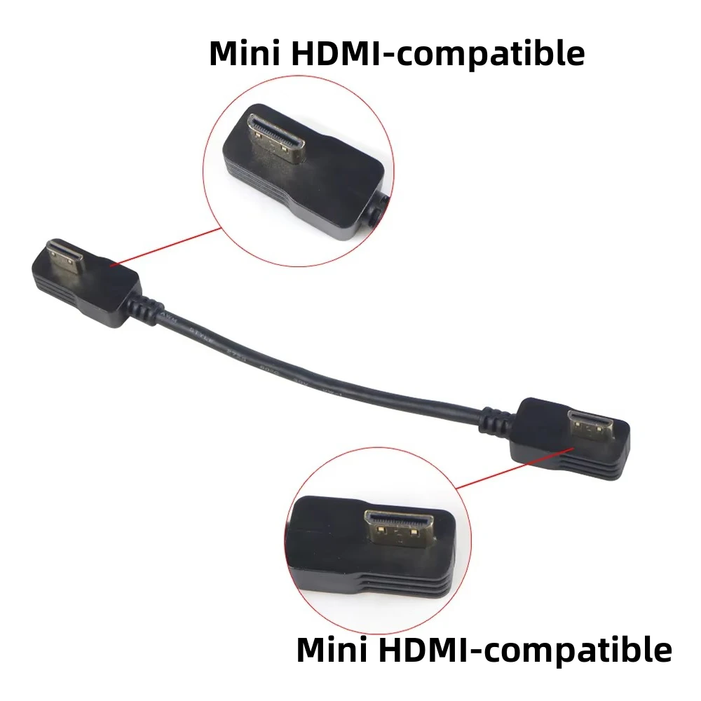 Double 90 Degree Right Angled Mini HDMI-compatible Short Cable for Shark Byte RX5.1 Receiver and Skyzone Fatshark FPV Glasses