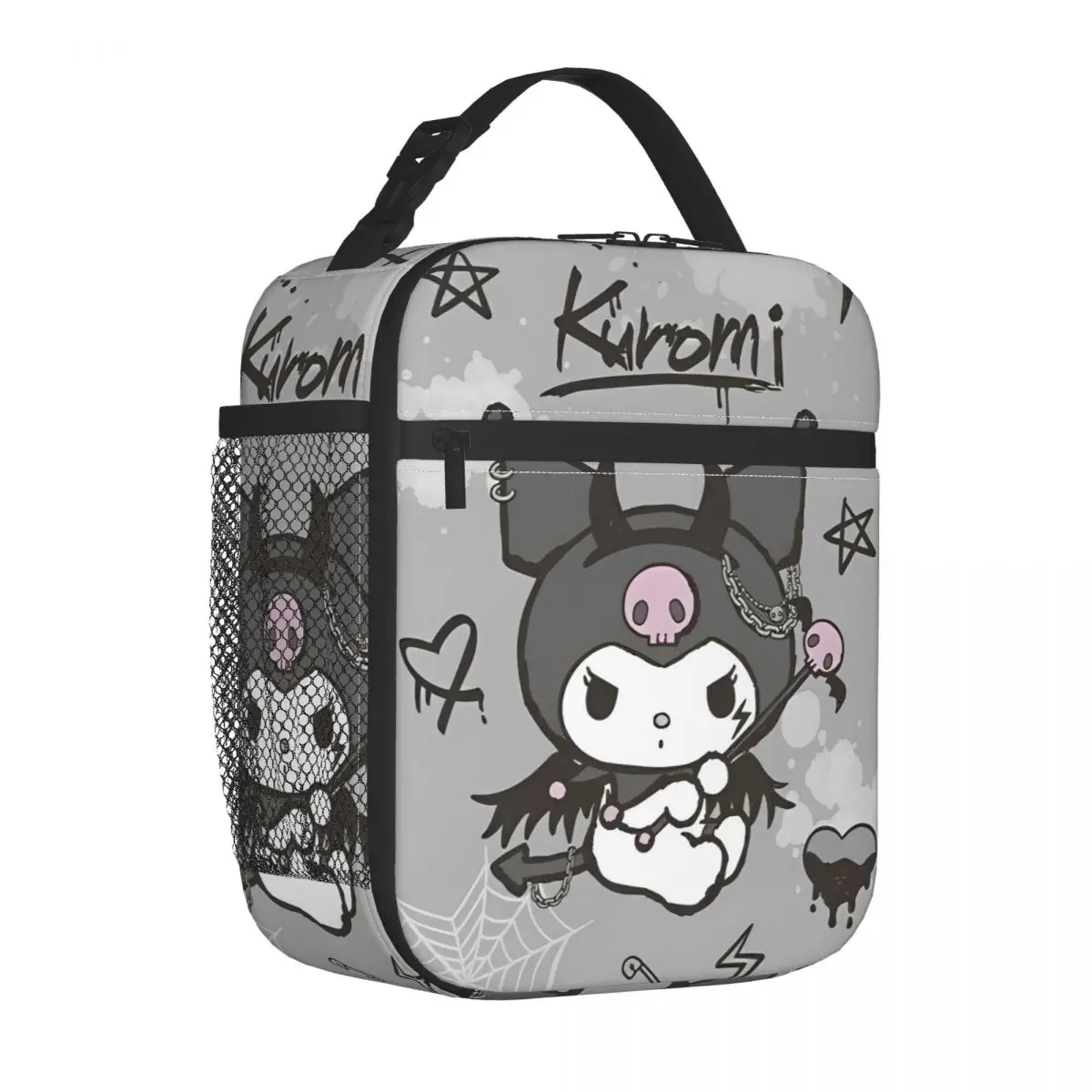

Cute Black Kuromi Insulated Lunch Bags Thermal Bag Reusable Meal Container Cartoon Large Lunch Box Tote Bento Pouch Beach Picnic