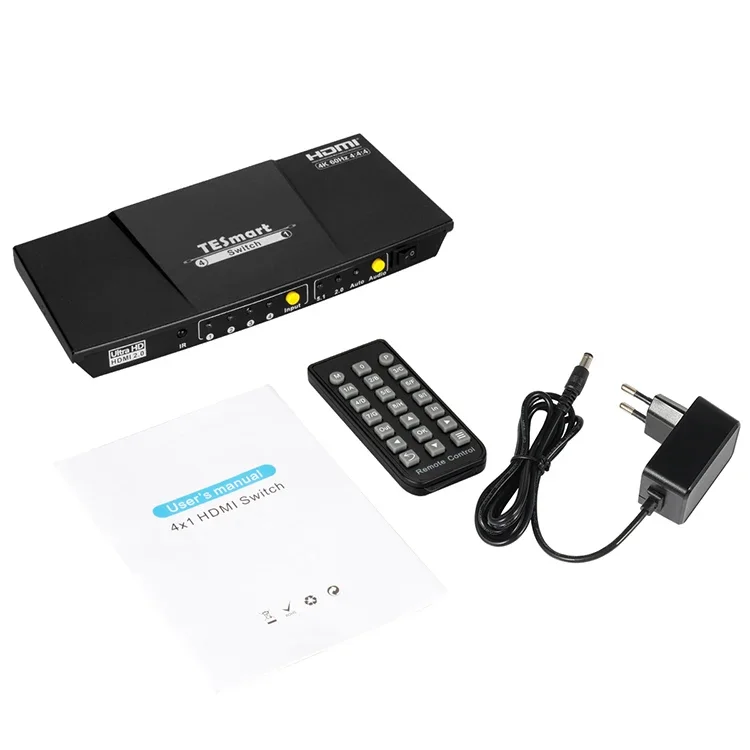 OEM ODM Input 4 Output 1 HDMI Switcher HDCP 2.2 Detection CEC 4K60Hz HDMI Switch