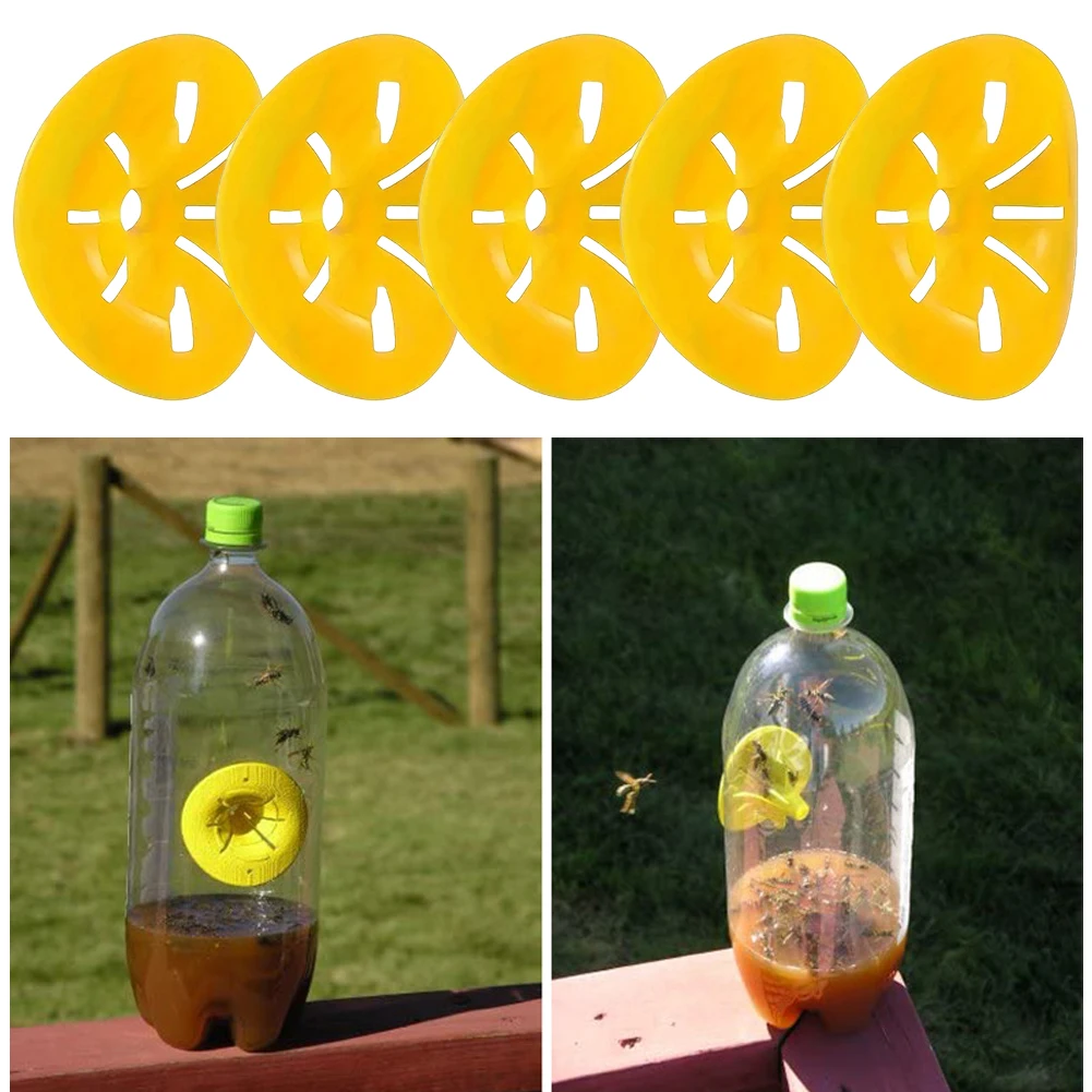 75-5Pcs Wasp Trap Catcher Reusable Flower Shape Garden Outdoor Pest Control Tool Portable Wasp Catcher for Home Garden Yard