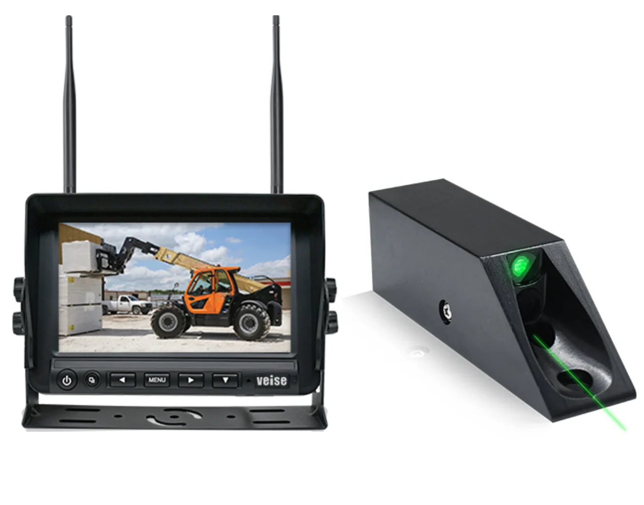 Heavy-Duty Laser Positioning Forklift Camera Kit: 1080P HD, Wireless, Stainless Housing, Night Vision