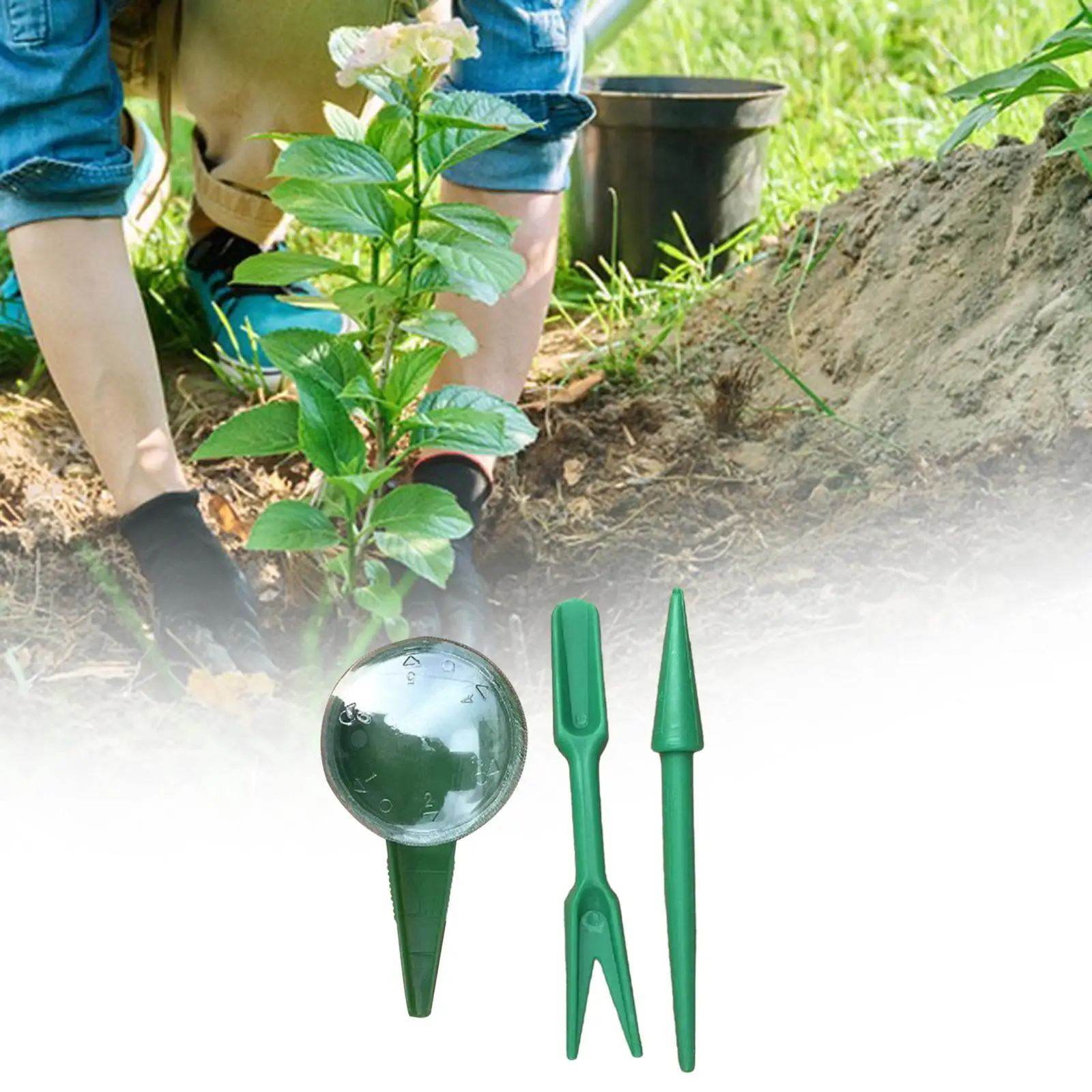 3/4Pcs Plastic Sowing Seed Dispenser Handheld Garden Flower Plant Grass Seeder Tool Seedling Dibber and Widger Planting Tool