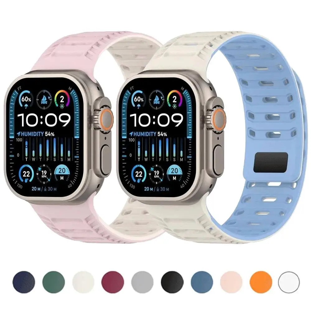 Silikon-Magnetbänder, Schlaufenarmband für Apple Watch 49 mm, 46 mm, 45 mm, 44 mm, 42 mm, für iWatch-Serie 11 10 9 8 7 6 5 4 3 2 SE 3 Ultra 3