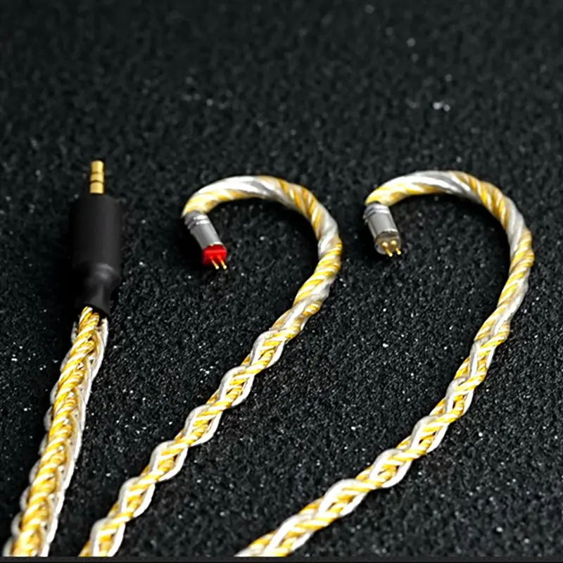XINHS H99 earphone hibrida 8-core paladium perak murni kristal tembaga tunggal kabel upgrade HIFI D07 S06 alliance kuat