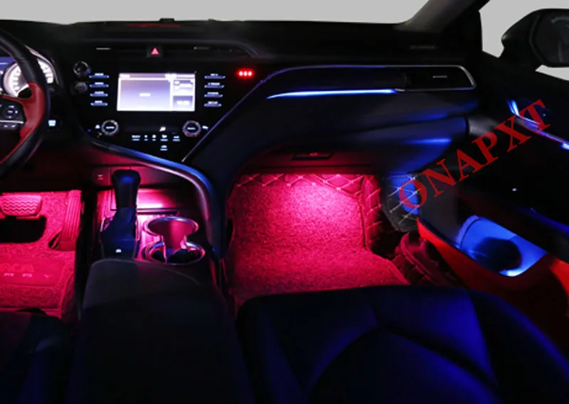 For Toyota Camry 2018-2022 Button And App Control Decorative Ambient Light 64-Color Set Atmosphere Lamp illuminated LED strip