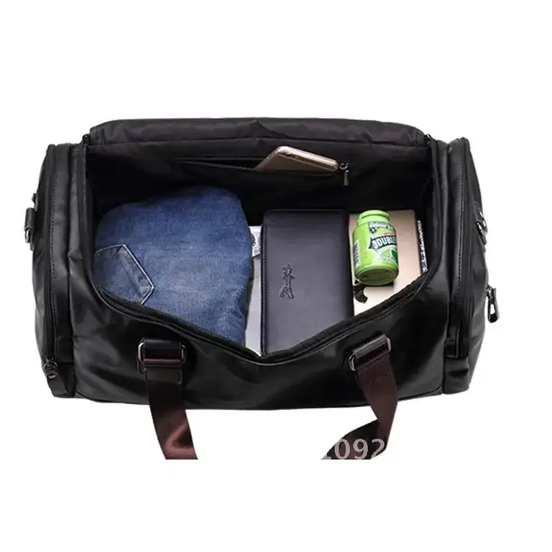 Bolso de cuero PU para hombre, bolsas deportivas para gimnasio, equipaje de viaje, bolsos de mano, bolso de hombro para hombre para viaje, Fitness, bolso de viaje para hombre