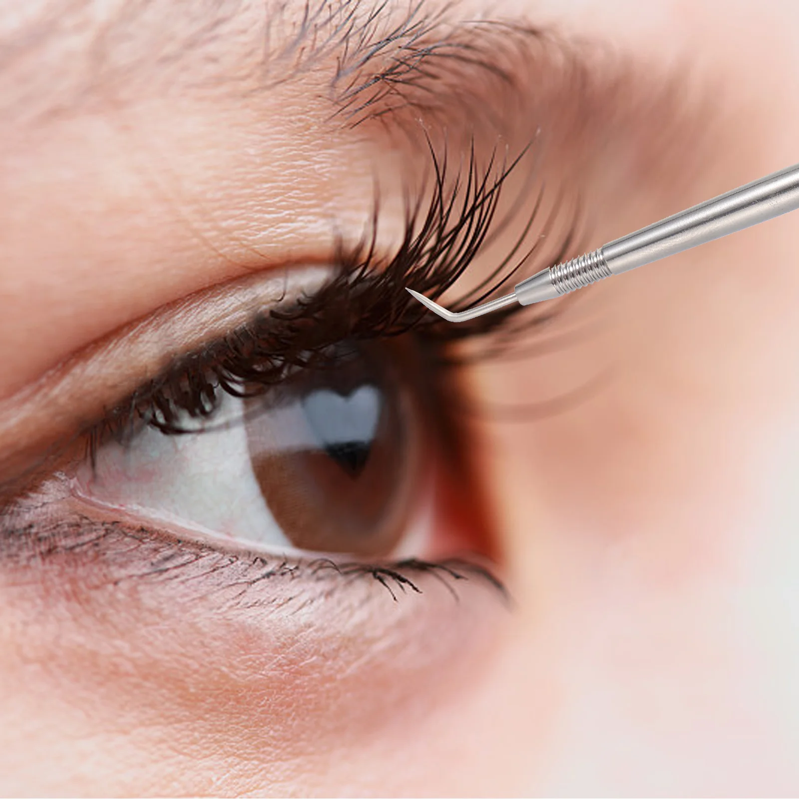 2 Pezzi Strumento per Sollevamento Ciglia in Acciaio Inox 2 in 1, Pettine per Sopracciglia Multiuso per Separare, Arricciare e Definire le Ciglia