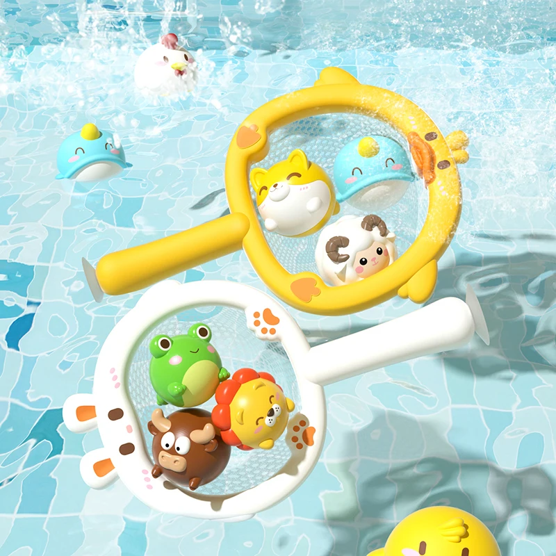 Juguetes de baño para bebé con luz de animales aleatoria, juguetes para bañera de agua para niños pequeños, juguetes flotantes para bañera, Baby Shower para niños y niñas