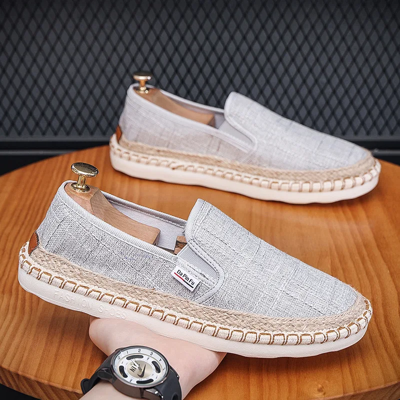 Men's Shoes Round Toe Soft Bottom Walking Sneakers Lightweight Non-slip Comfort Casual Driving Loafers Zapatillas De Deporte