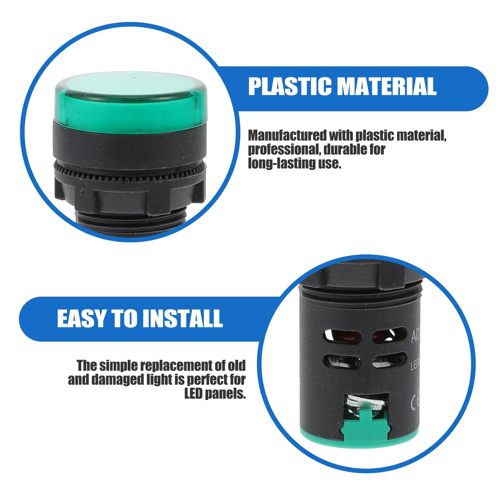 15 قطعة 22 مللي متر أضواء الإشارة مصابيح مؤشر LED مادة بلاستيكية متينة درجة حرارة منخفضة طويلة الأمد استخدام سهل الاستبدال