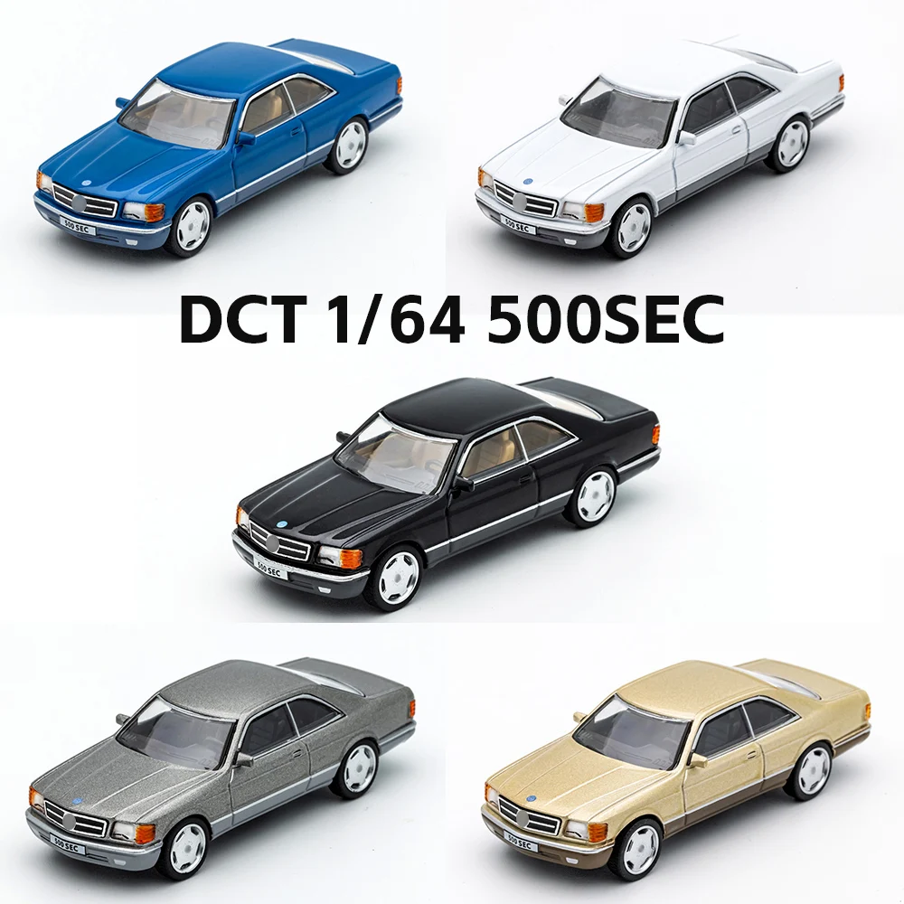 DCT 1/64 500SEC Retro Deutsches Coupé Druckguss-Legierungsfahrzeugmodell mit Transparenter Vitrine Hobby Sammlerstück Geschenk