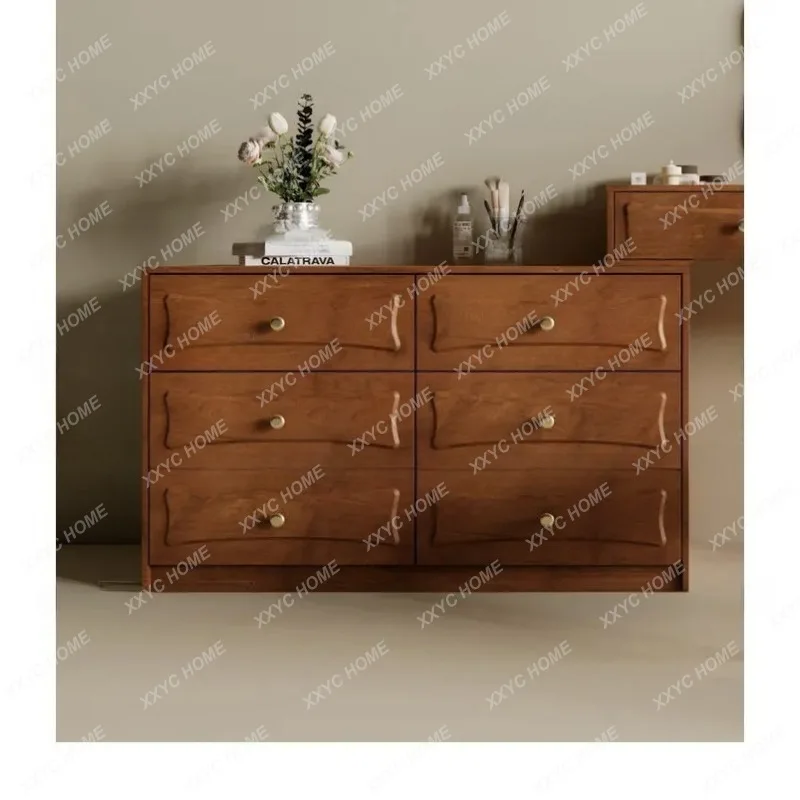 XX Medieval Six Bucket Cabinets Dressing Table Combination Wind Wood Color Bedroom Locker