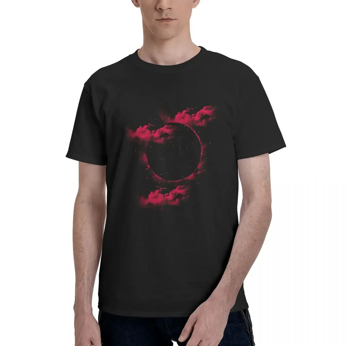 

Black Hole Men T-Shirt Funny Oversized T Shirts Men's Round Neck Cotton Tees Short Summer Male