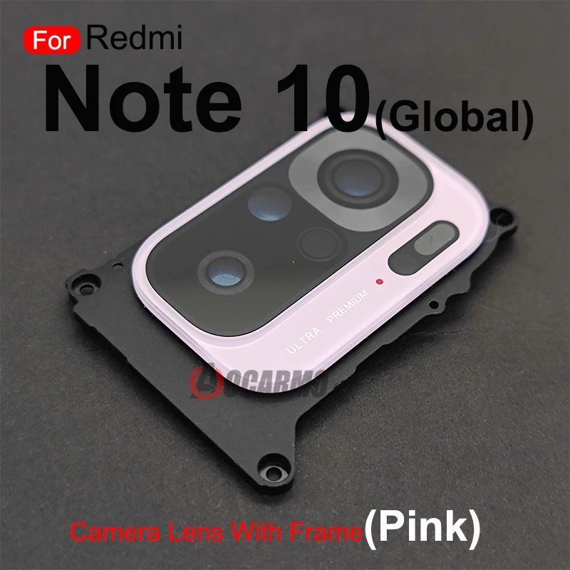 1Pcs For Xiaomi Redmi Note 10 Global Back Camera Lens With Frame and Sticker Replacement Parts