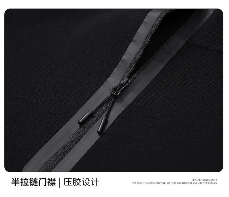 Spring and Autumn New Solid Color Outdoor Sports Multi-pocket Pullover Sweatshirt Men's Casual Loose Breathable Plus Size Top