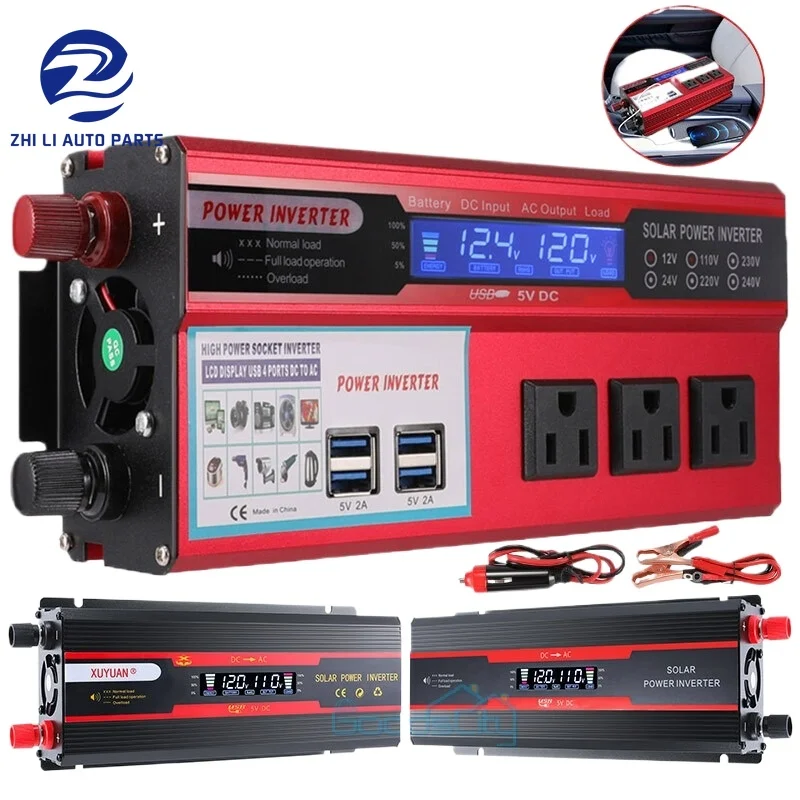 Sine Wave Solar Converter FOR Car 7000W 6000W Watt Power Inverter DC 12V To AC 110V