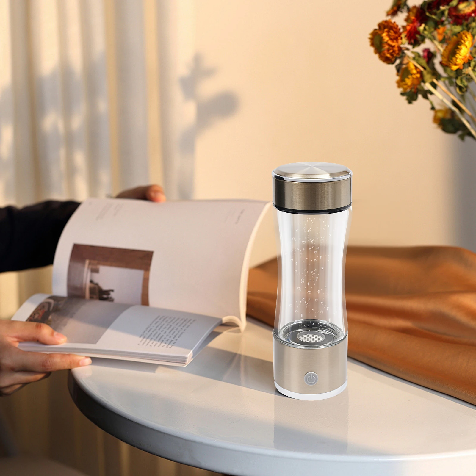 

380 мл бутылка с генератором водородной воды, электрическая USB перезаряжаемая бутылка с водородной водой, чашка здоровья, щелочной ионизатор