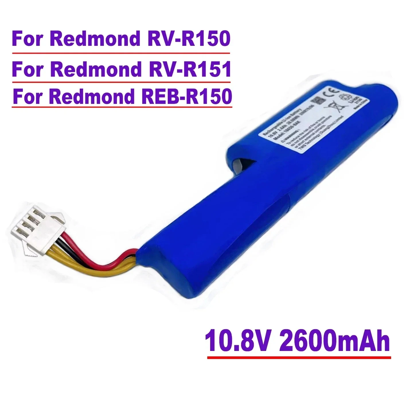 Per aspirapolvere robot Redmond RV-R150.Redmond RV-R151.Redmond Reb-R150.11.1V 10,8 V e 3400 mAh