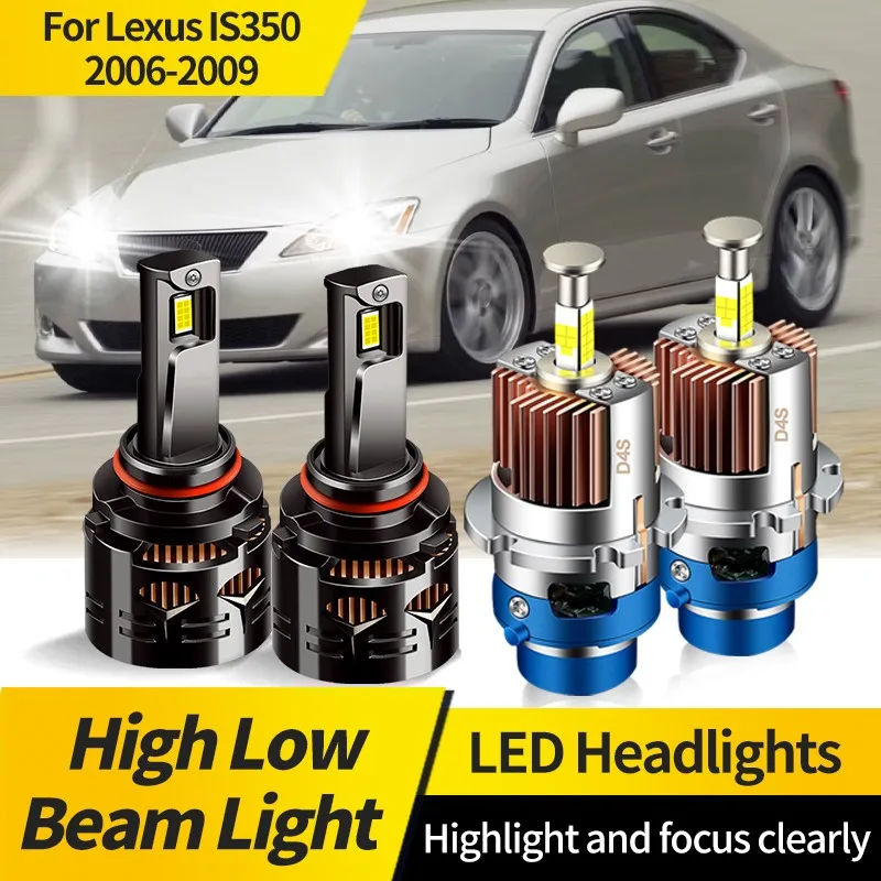 

2PCS For Lexus IS350 2006-2009 D4S 9005 LED Headlight Bulbs HB3 White LED Hi/Lo Beam Light HID Xenon/Halogen Replacement Lamp