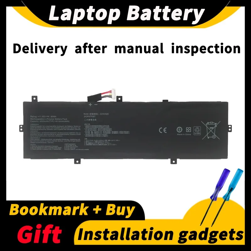 For ASUS U4100U U4100UQ UX430U UX430UQ C31N1620 11.55V 50wh/4335mAh Laptop Battery