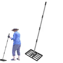 Dirt Leveling Rake Heavy Duty Landscape Rake Wear-resistant Rustproof Sand Crusher For Golf Field Soil Ground Management