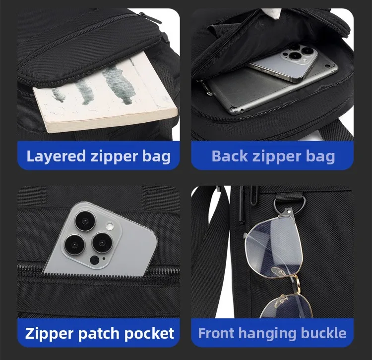 New Simple Men's Single-shoulder Bag, Vertical Handbag, Fashionable Large-capacity Crossbody Bag, Men's Business Casual Bag