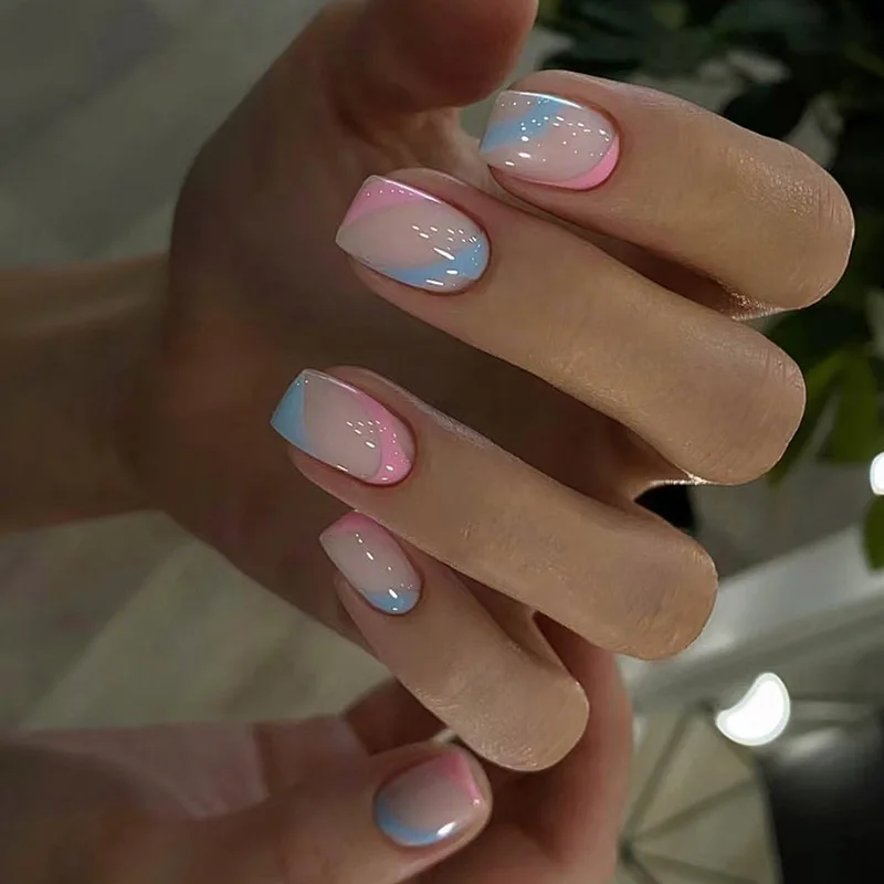 24 stuks minimalistische korte vierkante valse nagels effen witte kleur opzetnagels draagbaar herbruikbare nepnagels tips voor vrouwen meisjes 2026