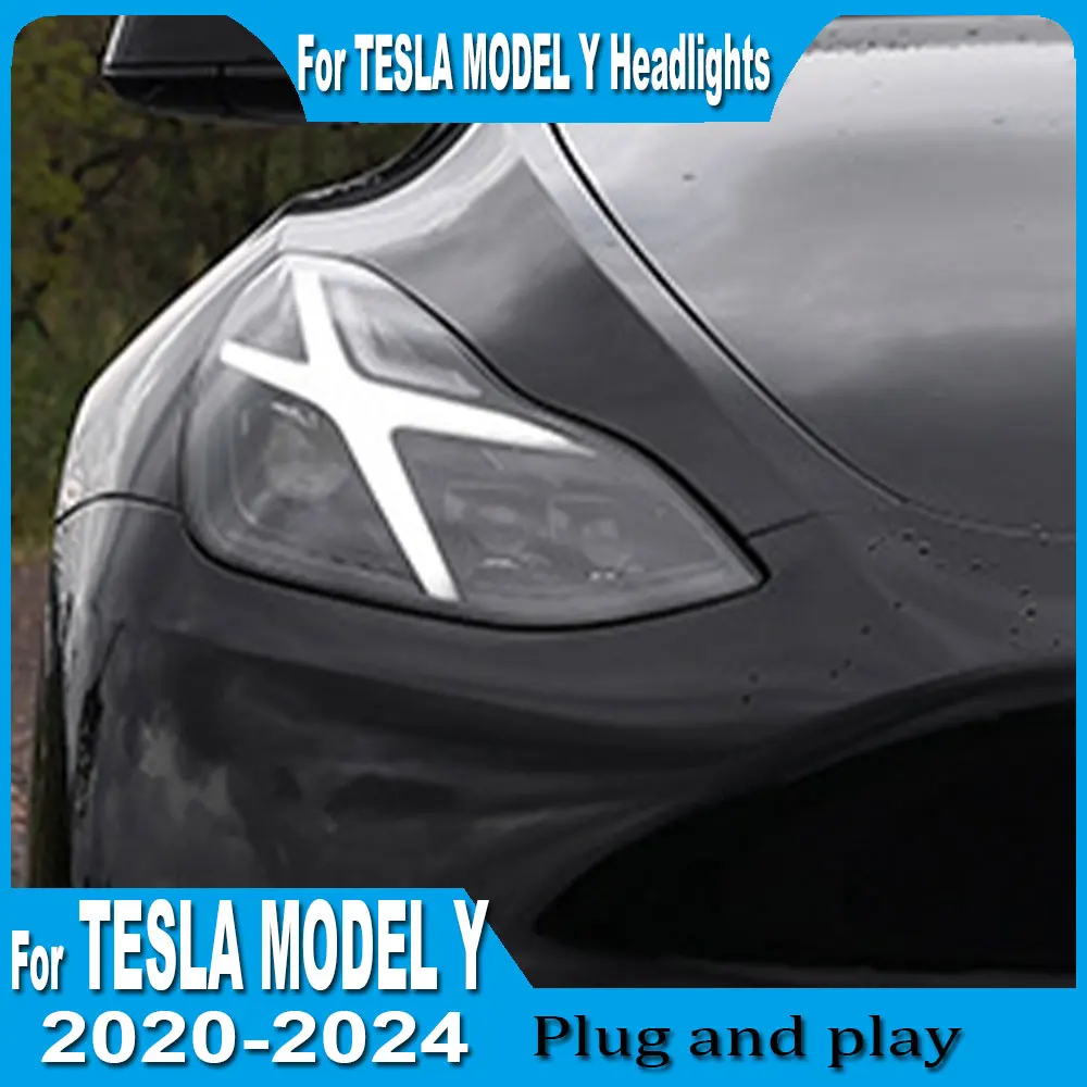 

Car Headlight Assembly For Tesla Model Y 2020 2021 2022 2023 2024 LED Head Lamp Upgrade DRL Dynamic Signal Lamp Front light